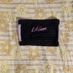 LA Gear Black Tube Top with Pink Logo